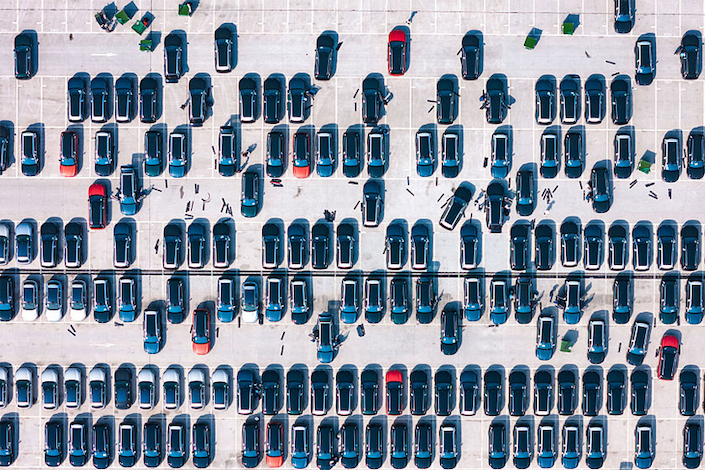 New cars in an auto factory in Chongqing on March 24, 2024